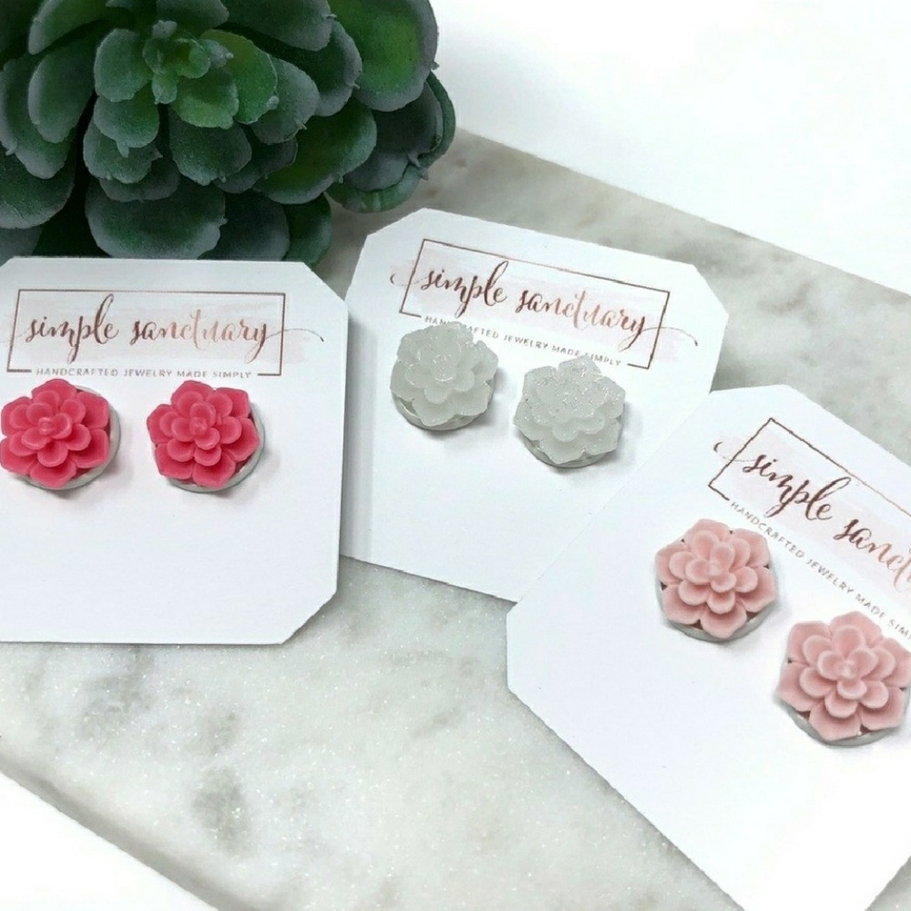 《Last Pair》Spring Bloom Succulent Earrings